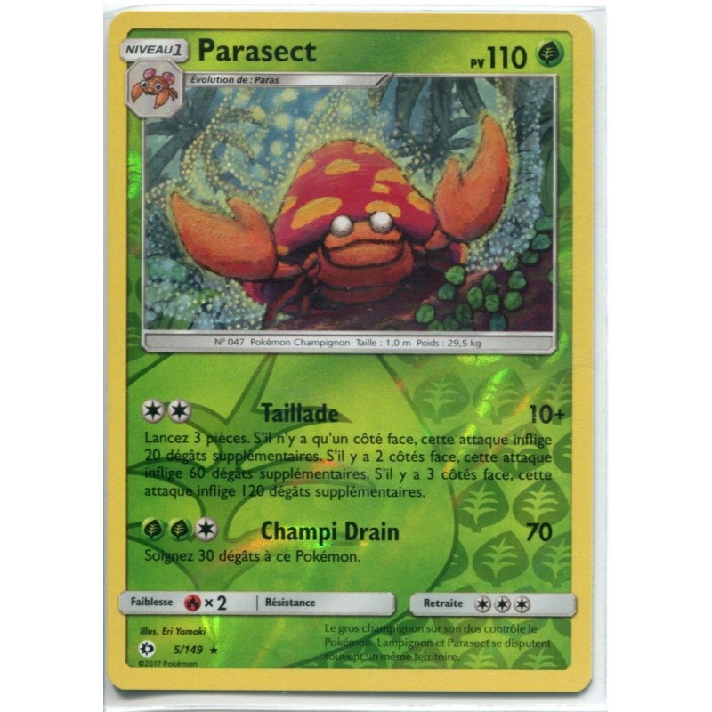 Carte Pokemon SL1 4/149 Parasect Reverse
