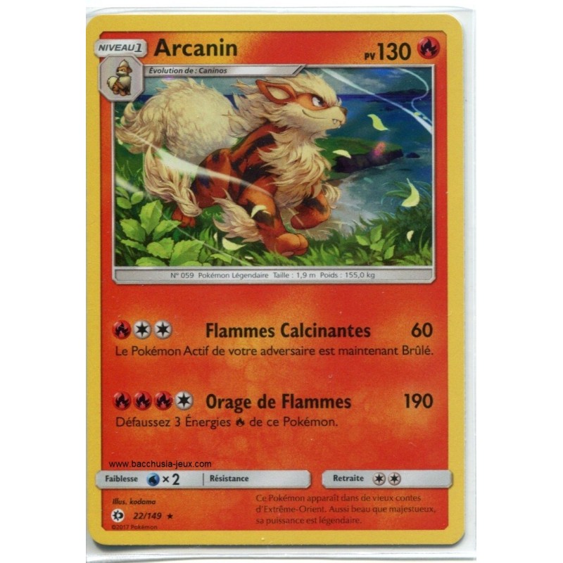 Carte Pokemon SL1 22/149 Arcanin Holo