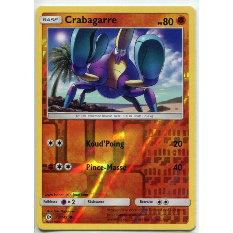 Carte Pokemon SL1 72/149 Crabagarre Reverse