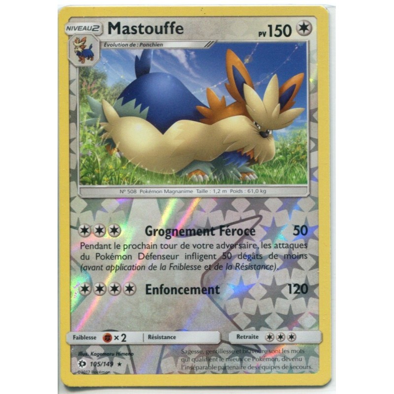 Carte Pokemon SL1 105/149 Mastouffe reverse