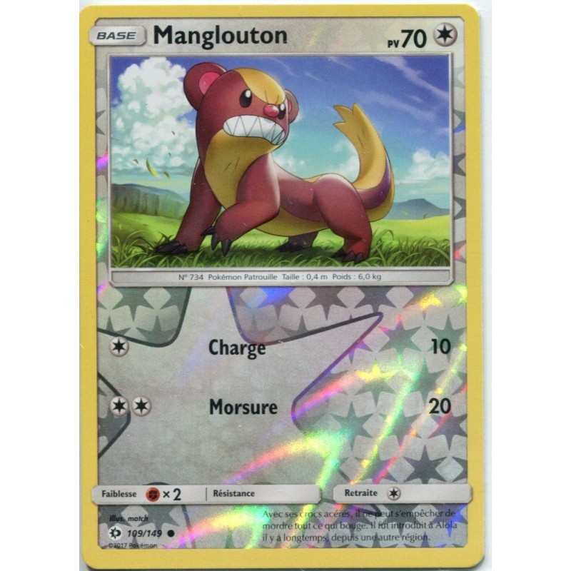 Carte Pokemon SL1 109/149 Mangloutan reverse