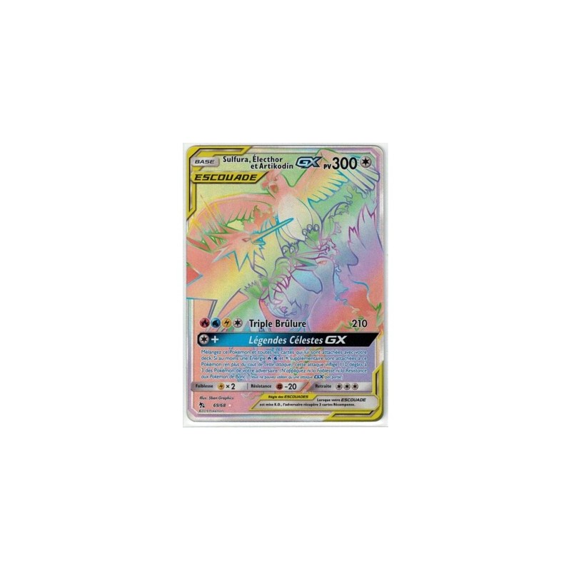 Carte Pokemon SL11.5 69/68 Escouade Sulfura, Electhor et Artikodin GX Secrete