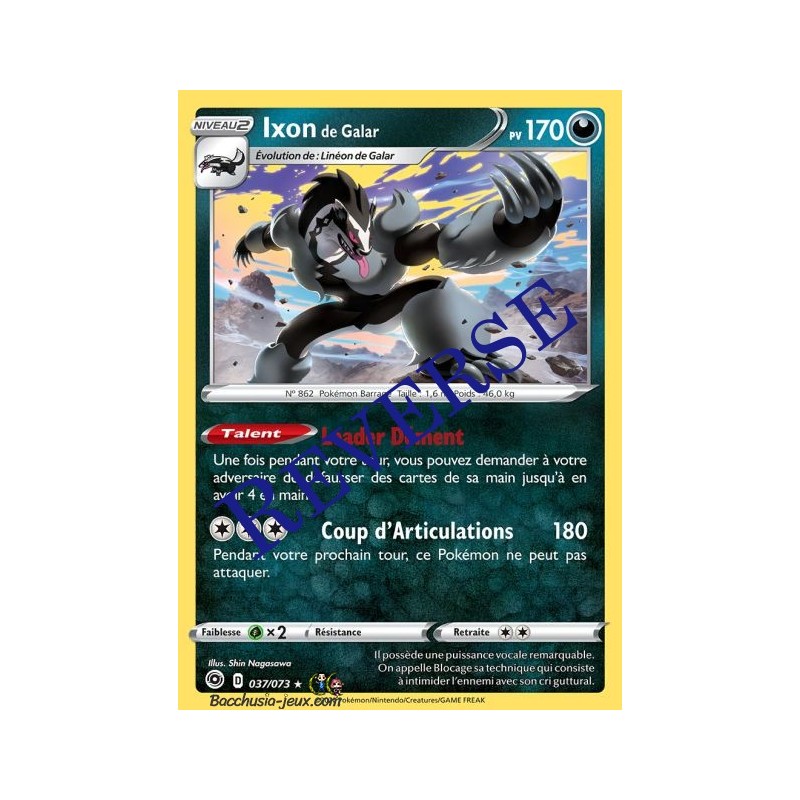 Carte Pokemon EB3.5 37/73 Ixon de Galar Holo Reverse
