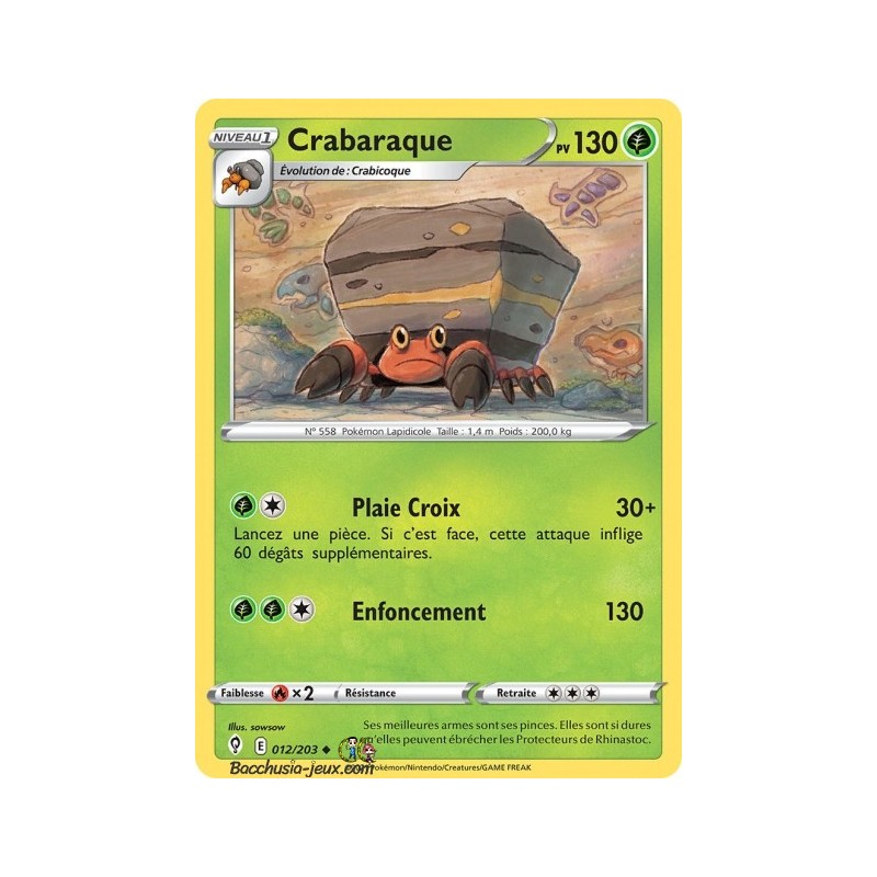 Carte Pokémon EB07 012/203 Crabaraque