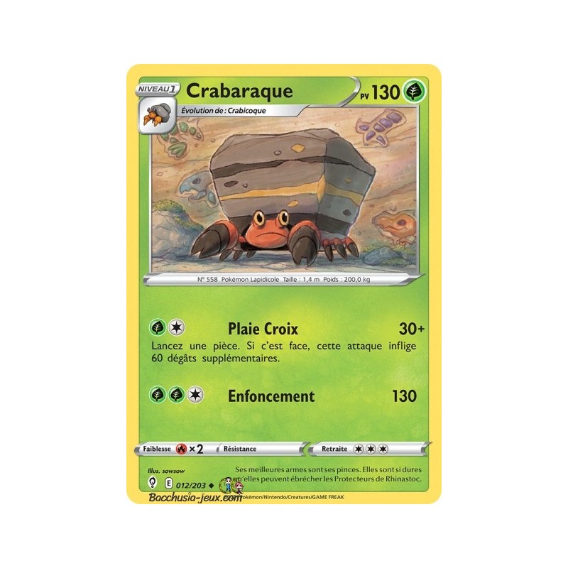 Carte Pokémon EB07 012/203 Crabaraque