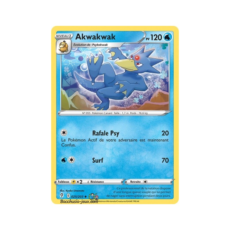 Carte Pokémon EB07 025/203 Akwakwak