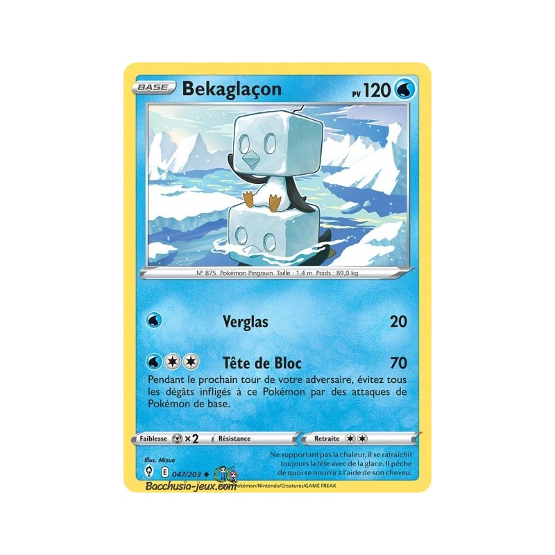 Carte Pokémon EB07 047/203 Bekaglaçon