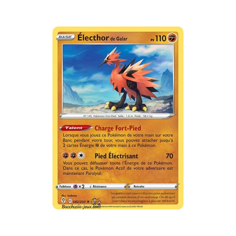 Carte Pokémon EB07 082/203 Electhor de Galar