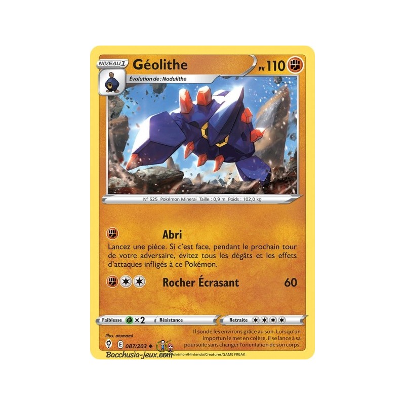 Carte Pokémon EB07 087/203 Géolithe
