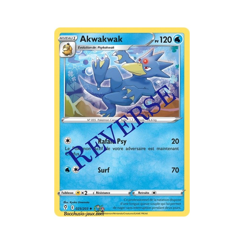 Carte Pokémon EB07 025/203 Akwakwak Reverse