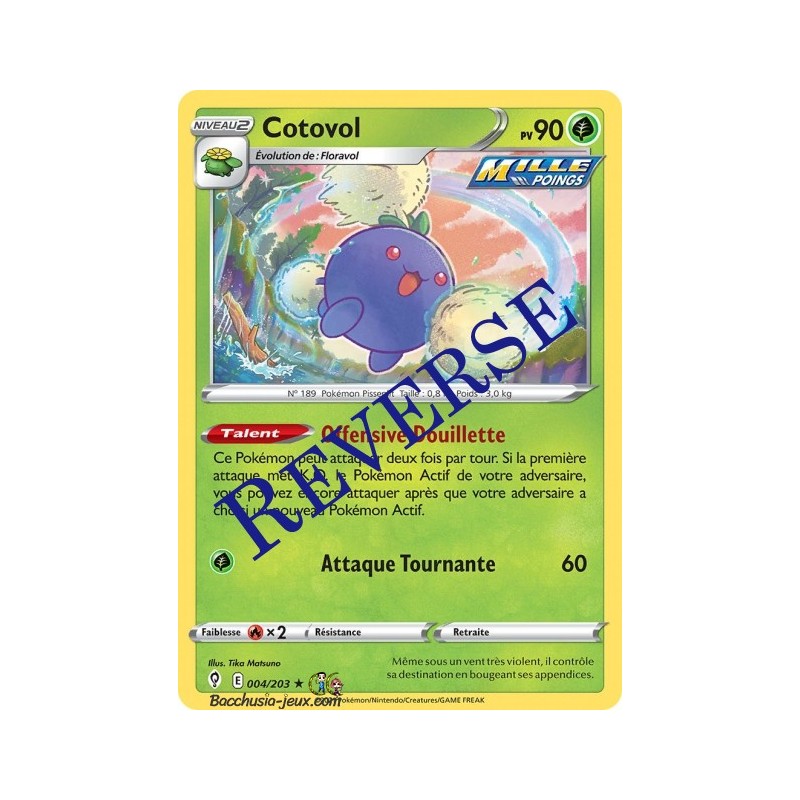 Carte Pokémon EB07 004/203 Cotovol Holo Reverse