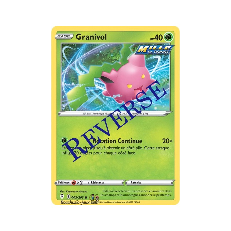 Carte Pokémon EB07 002/203 Granivol Reverse