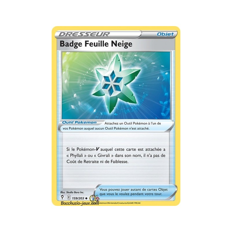 Carte Pokémon EB07 159/203 Badge Feuille Neige