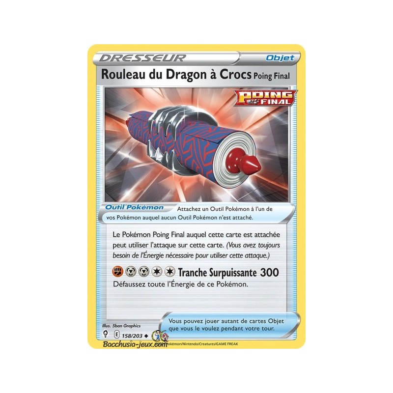 Carte Pokémon EB07 158/203 Rouleau du Dragon à Crocs Poing Final