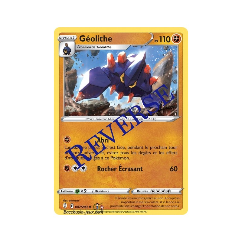 Carte Pokémon EB07 087/203 Géolithe Reverse