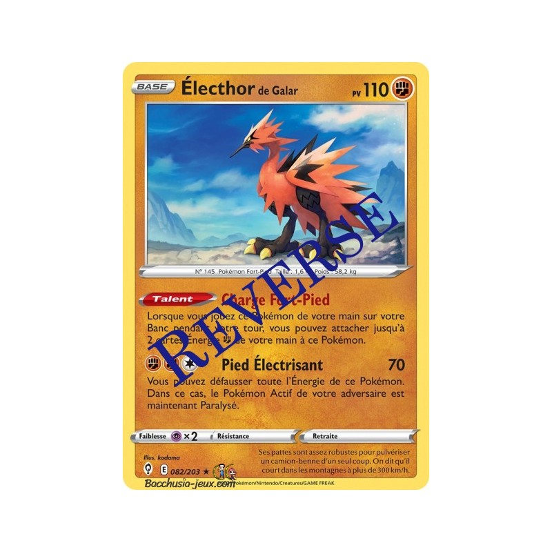 Carte Pokémon EB07 082/203 Electhor de Galar Reverse
