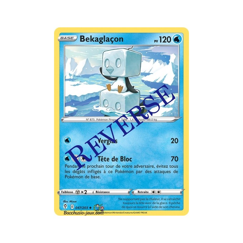 Carte Pokémon EB07 047/203 Bekaglaçon Reverse