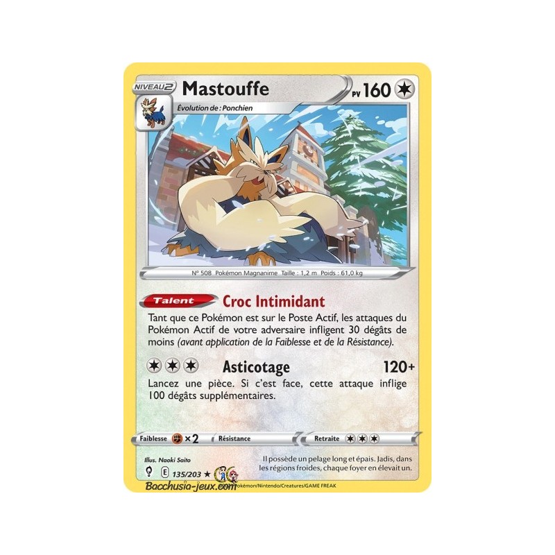 Carte Pokémon EB07 135/203 Mastouffe