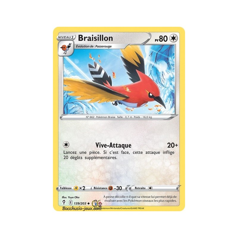 Carte Pokémon EB07 139/203 Braisillon