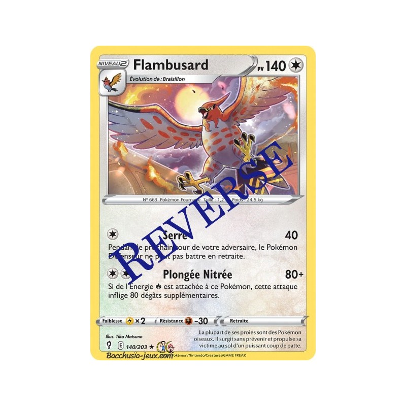 Carte Pokémon EB07 140/203 Flambusard Reverse