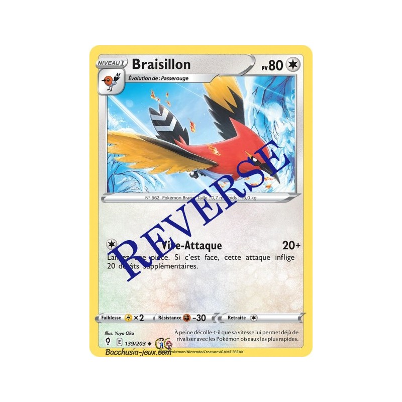 Carte Pokémon EB07 139/203 Braisillon Reverse