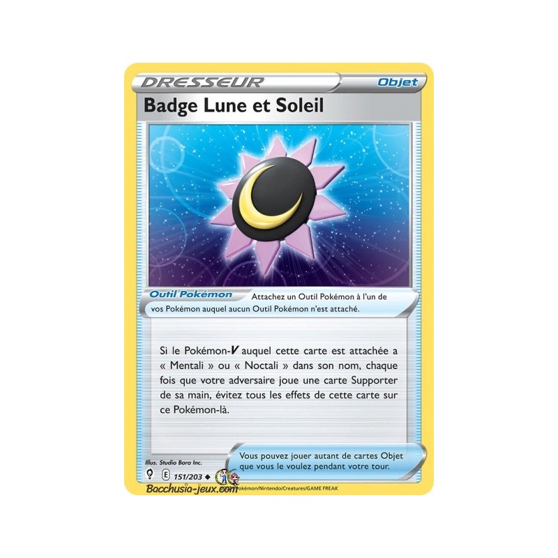 Carte Pokémon EB07 151/203 Badge Lune et Soleil