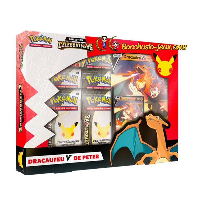 Coffret Pokémon 25 ans Célébrations Dracaufeu V de Peter