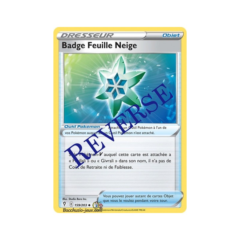 Carte Pokémon EB07 159/203 Badge Feuille Neige Reverse