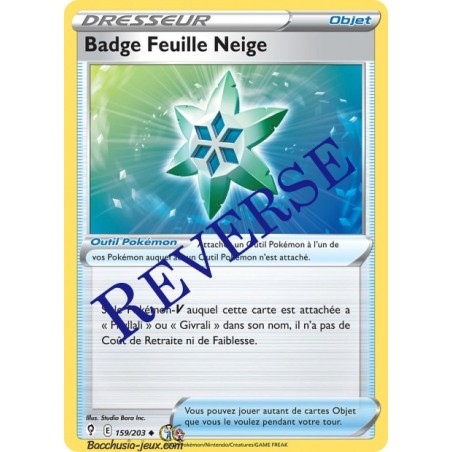 Carte Pokémon EB07 159/203 Badge Feuille Neige Reverse