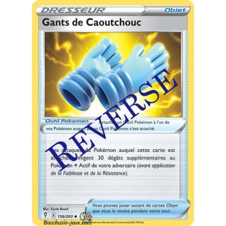 Carte Pokémon EB07 156/203 Gants de Caoutchouc Reverse