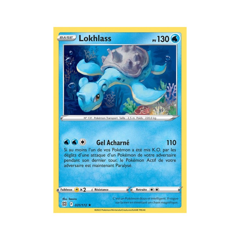 Carte Pokémon EB09 031/172 Lokhlass RARE