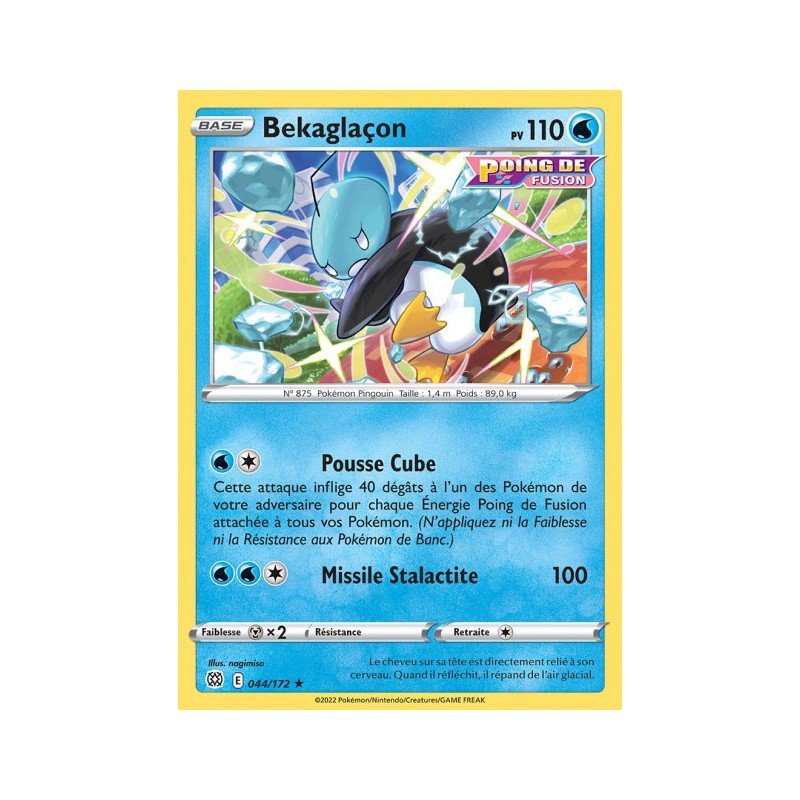 Carte Pokémon EB09 044/172 Bekaglaçon RARE