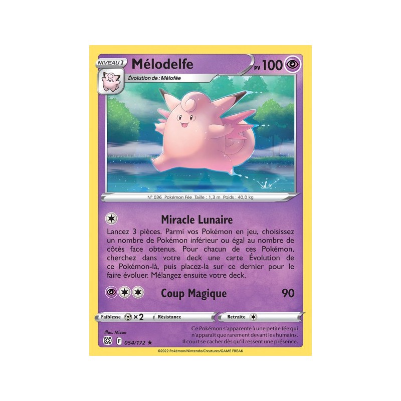 Carte Pokémon EB09 054/172 Mélodelfe RARE