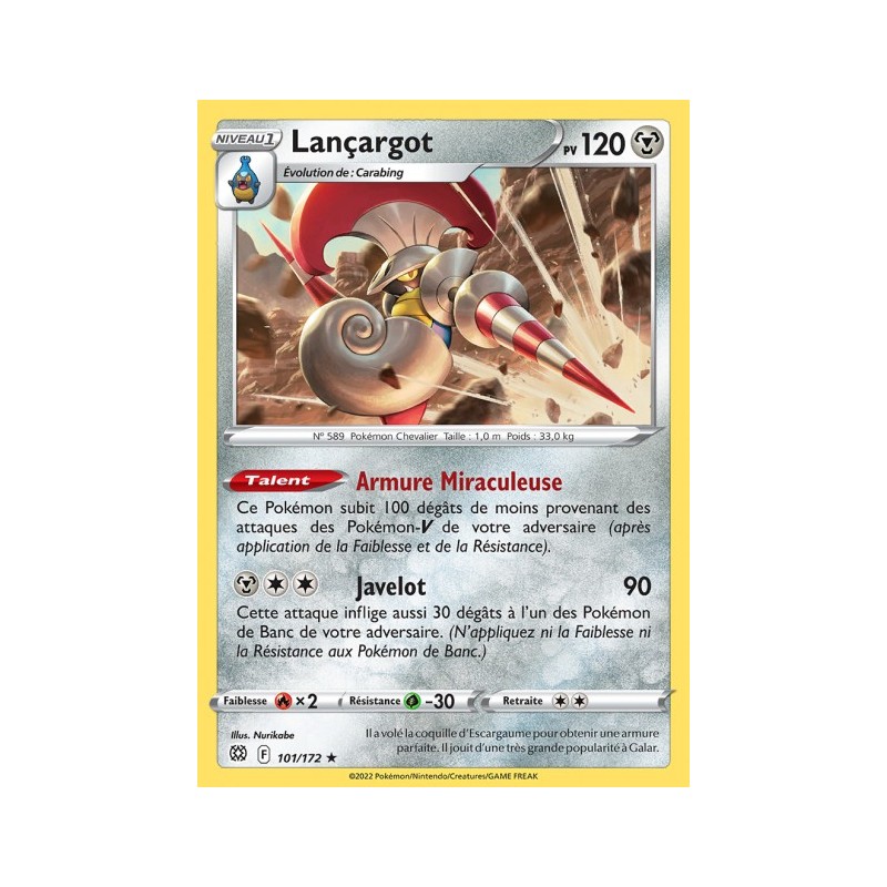 Carte Pokémon EB09 101/172 Lançargot RARE