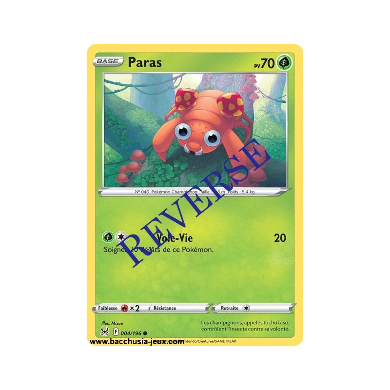 Carte Pokémon EB11 004/196 Paras Reverse