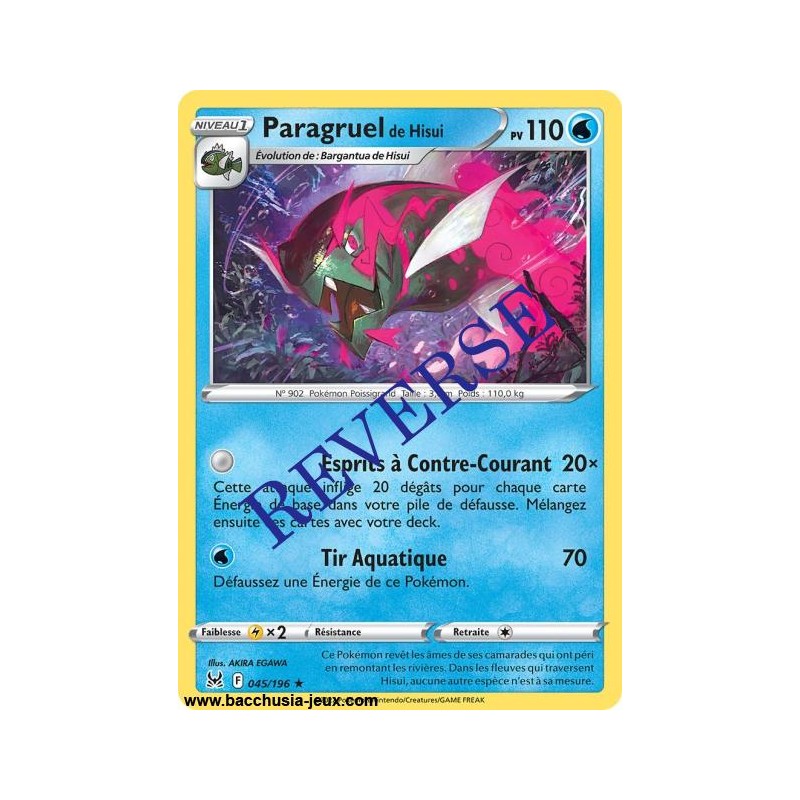 copy of Carte Pokémon EB11 045/196 Paragruel de Hisui RARE Reverse