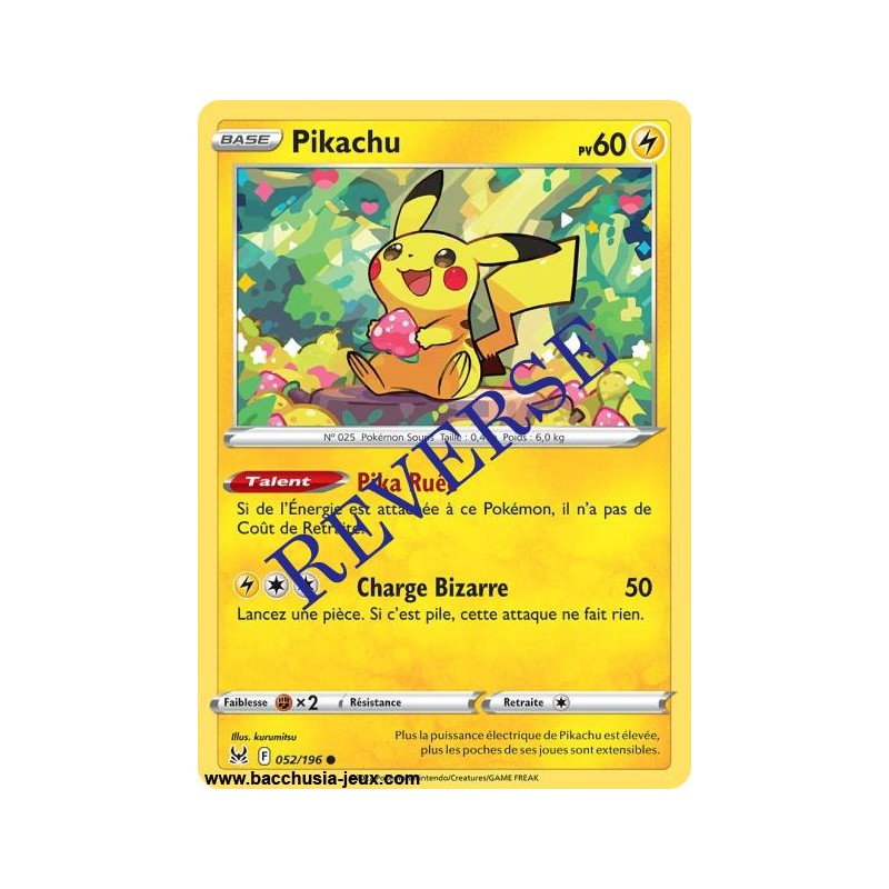 Carte Pokémon EB11 052/196 Pikachu Reverse