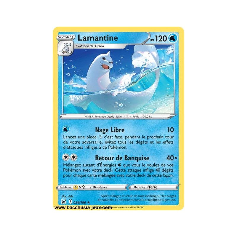 Carte Pokémon EB11 034/196 Lamantine RARE