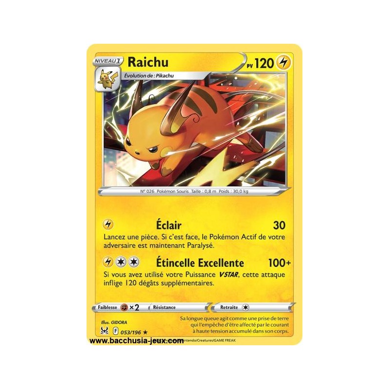 Carte Pokémon EB11 053/196 Raichu RARE