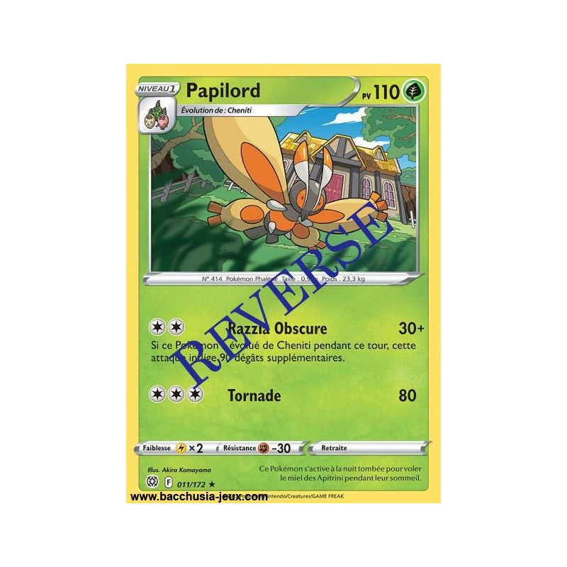 Carte Pokémon EB09 011/172 Papilord RARE Reverse