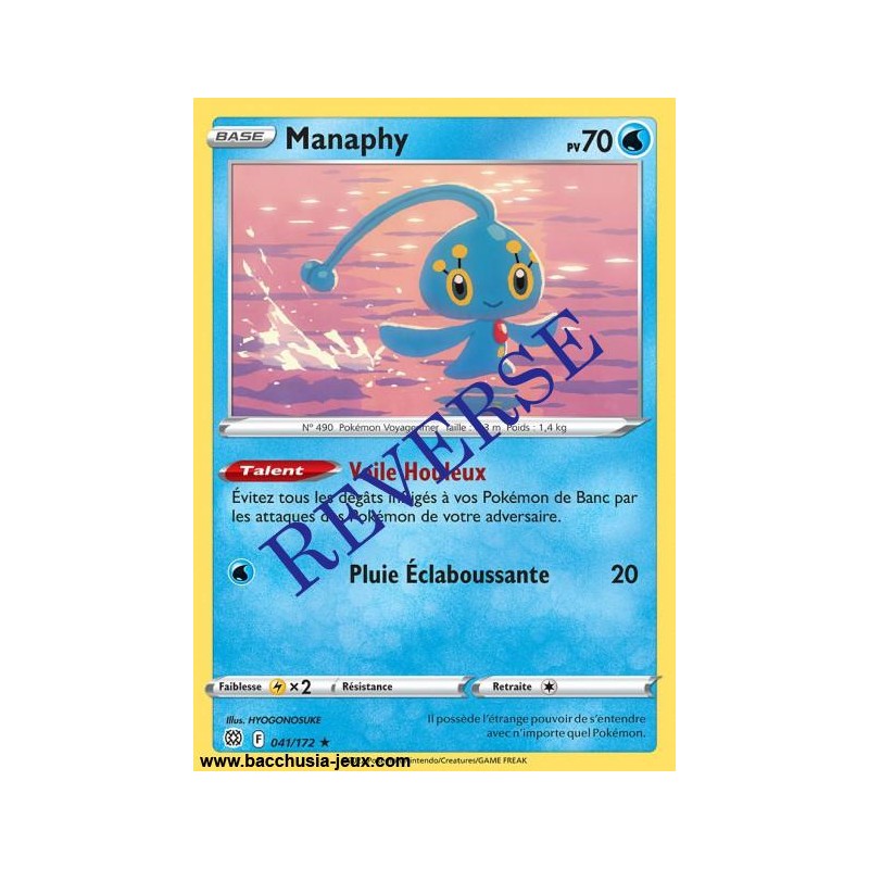 Carte Pokémon EB09 041/172 Manaphy RARE Reverse