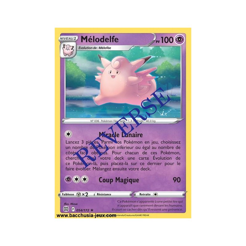 Carte Pokémon 054/172 Mélodelfe RARE Reverse