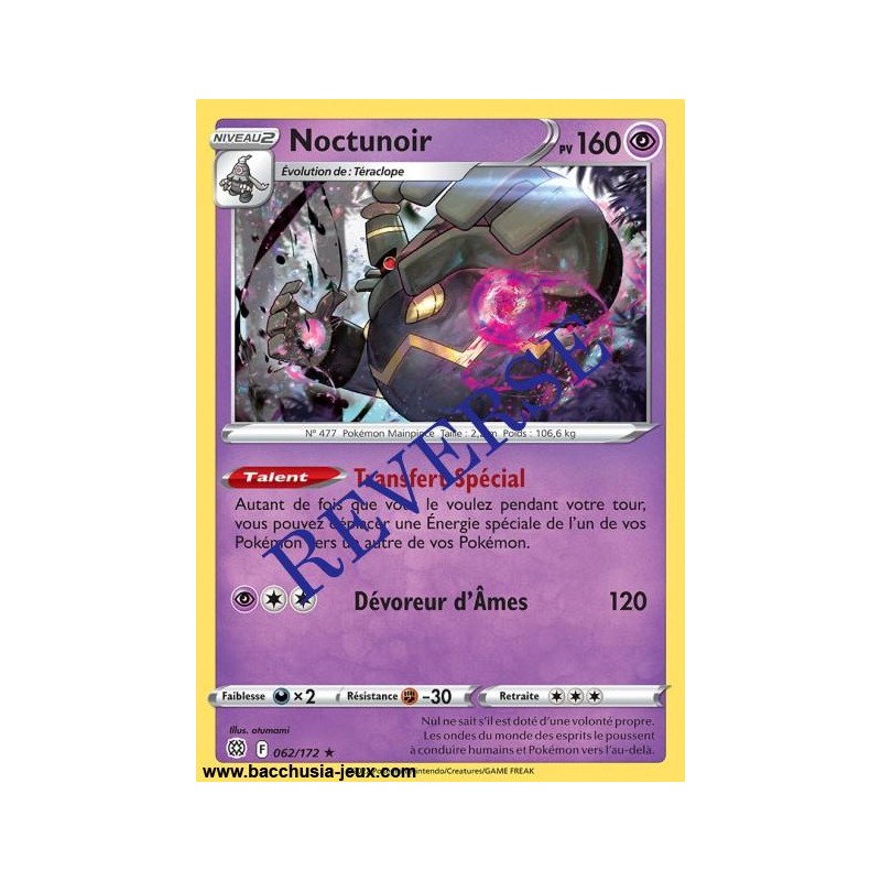 Carte Pokémon EB09 062/172 Noctunoir HOLO Reverse