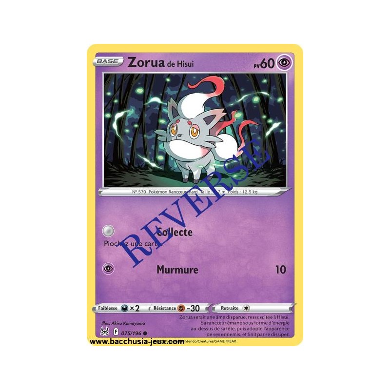 Carte Pokémon EB11 075/196 Zorua de Hisui Reverse