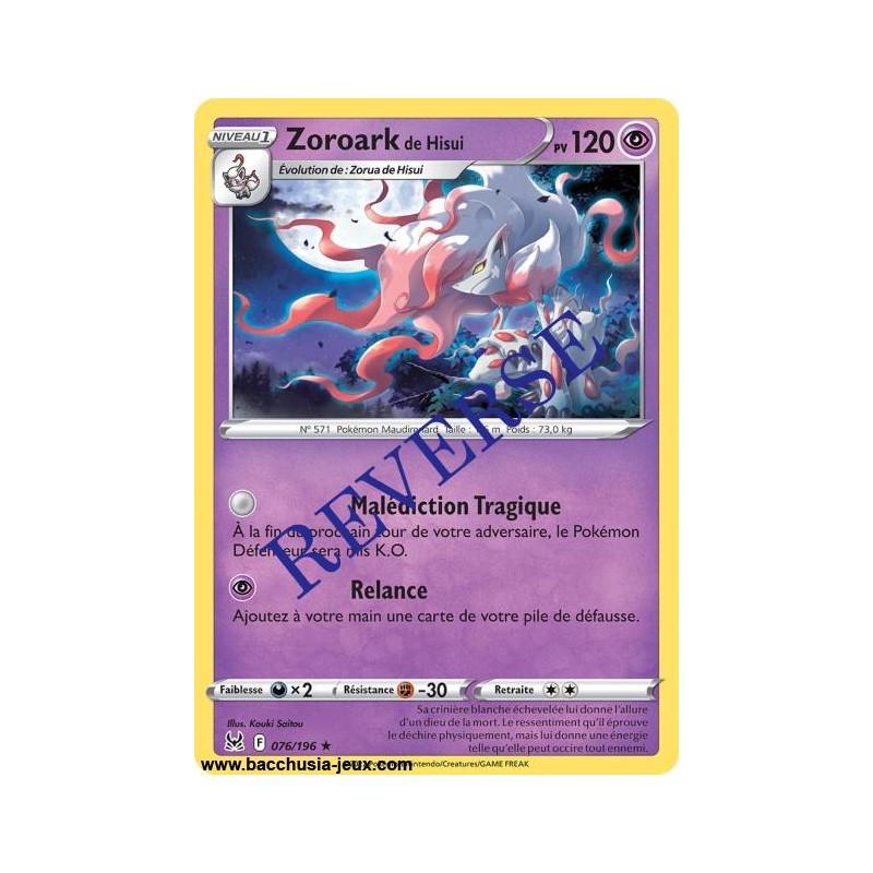 Carte Pokémon EB11 076/196 Zoroark de Hisui RARE Reverse