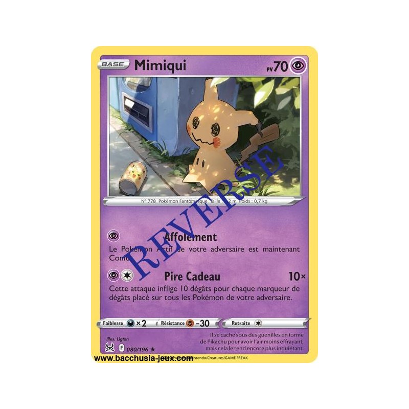 Carte Pokémon EB11 080/196 Mimiqui RARE Reverse