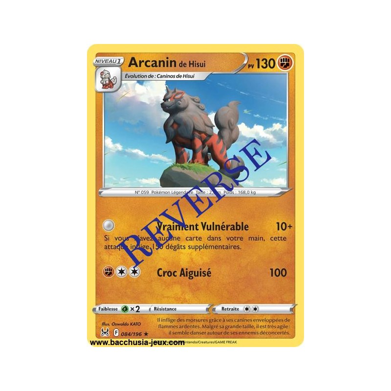Carte Pokémon EB11 084/196 Arcanin De Hisui HOLO Reverse