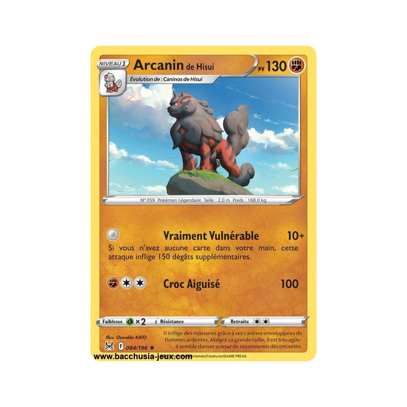 Carte Pokémon EB11 084/196 Arcanin De Hisui HOLO
