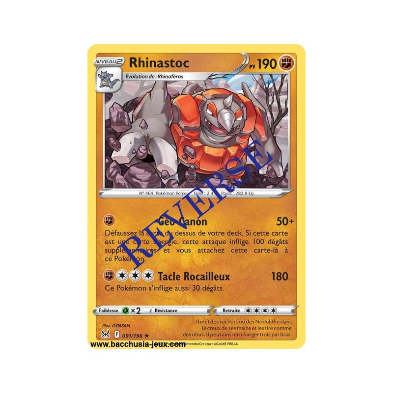 Carte Pokémon EB11 091/196 Rhinastoc RARE Reverse