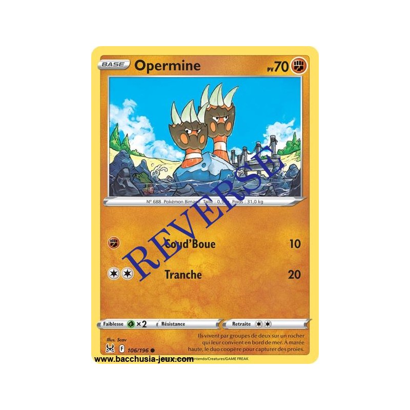 Carte Pokémon EB11 106/196 Opermine Reverse